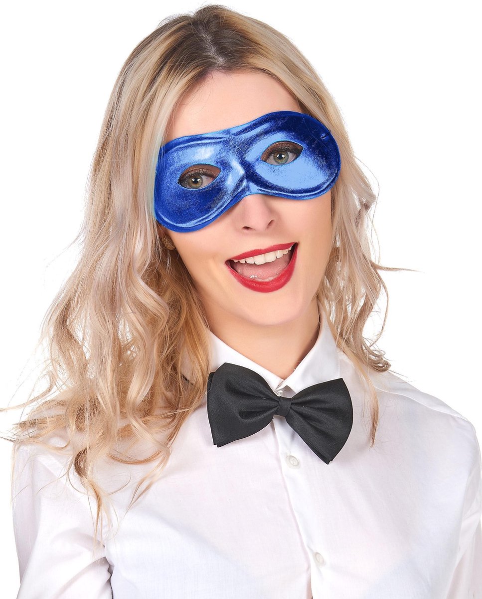 NINGBO PARTY SUPPLIES - Blauw half masker voor volwassenen - Maskers > Masquerade masker